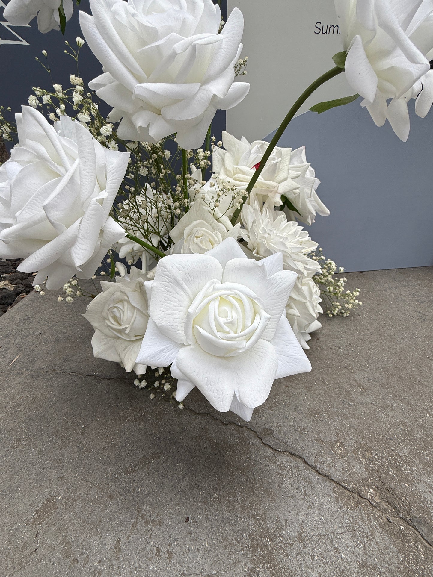 Real Touch White Rose - Large